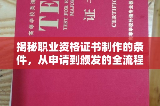 金城江揭秘职业资格证书制作的条件，从申请到颁发的全流程解析