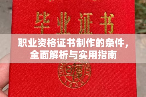 金城江职业资格证书制作的条件，全面解析与实用指南